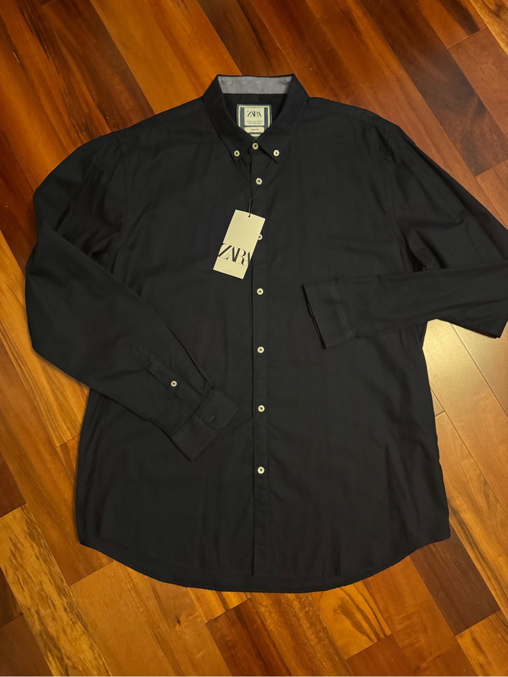 Zara Men’s Dark Navy Button-Up Shirt